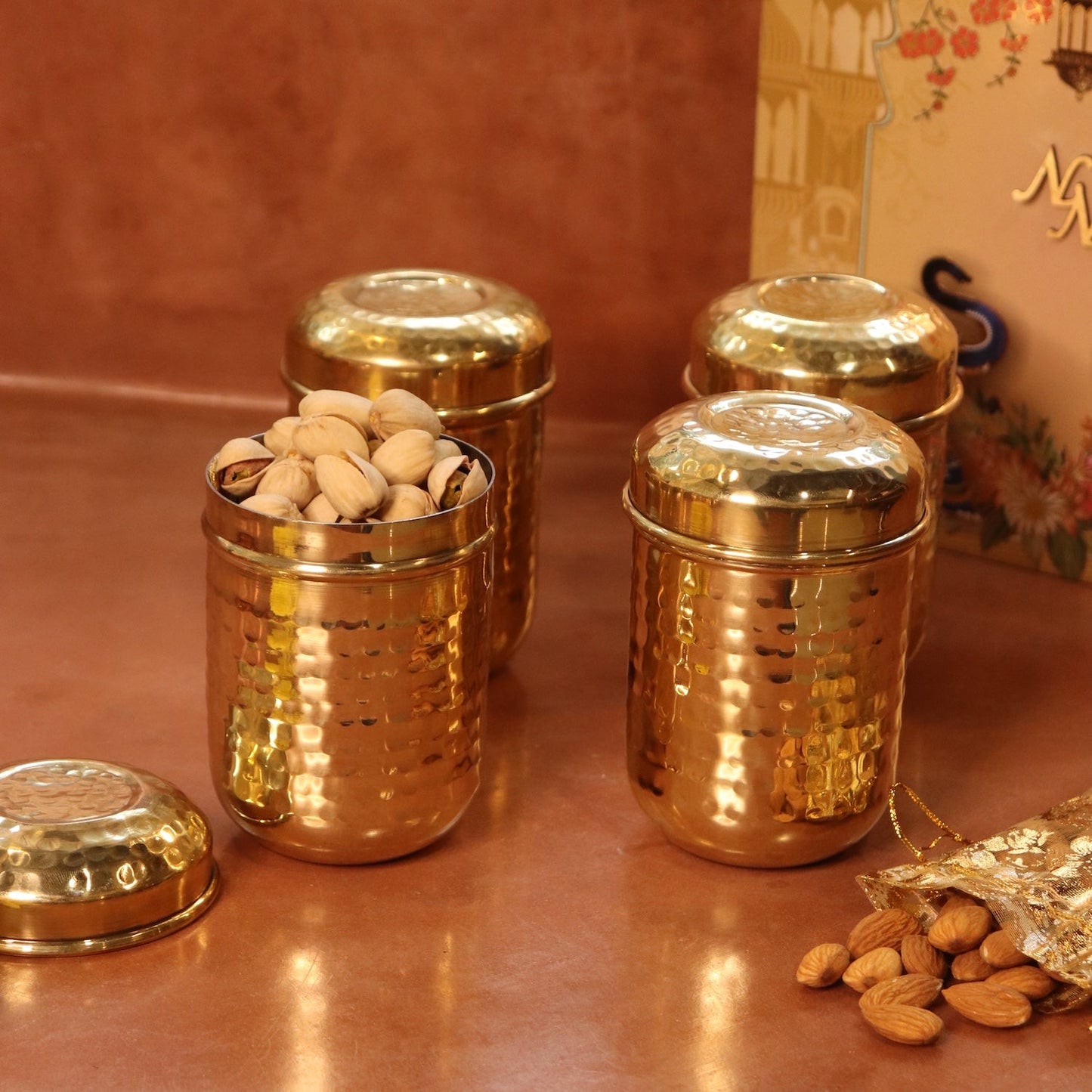 Brass Storage Canister Hammered - Extra Small