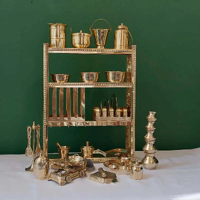 Brass Miniature Kitchen Set-Zishta Home Decor Toys